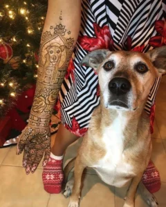 beagle dog mehndi design