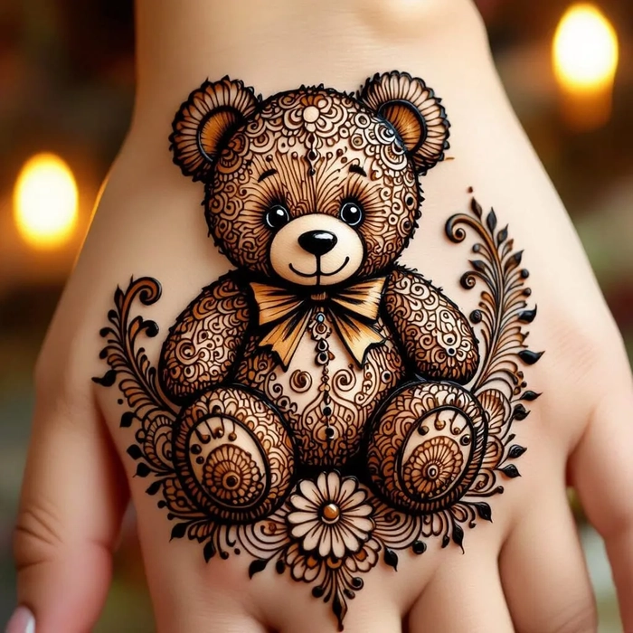 bear mehndi designs