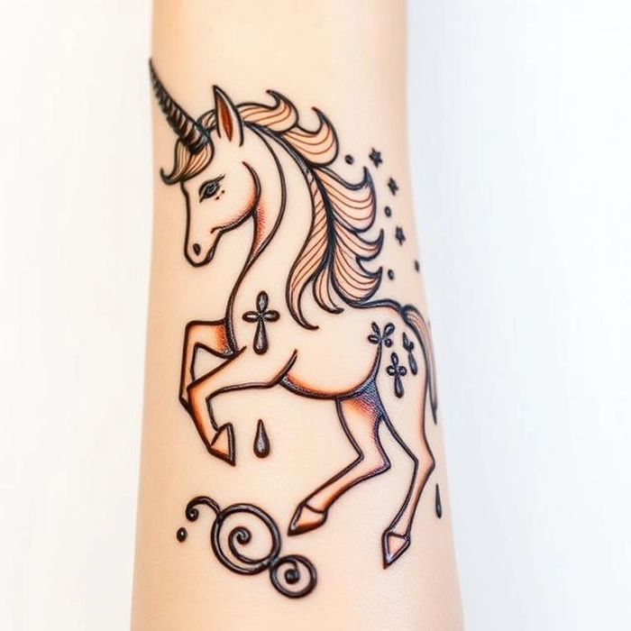beautiful unicorn mehndi design