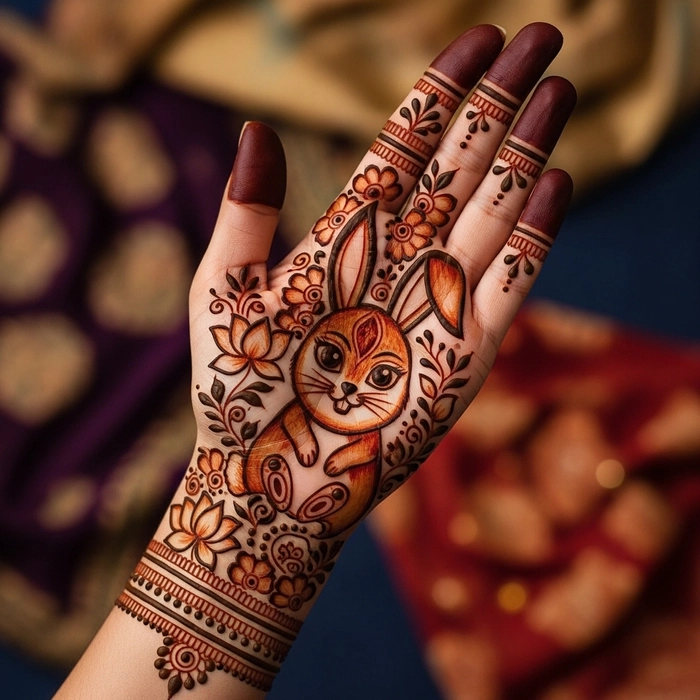 bunny mehndi design