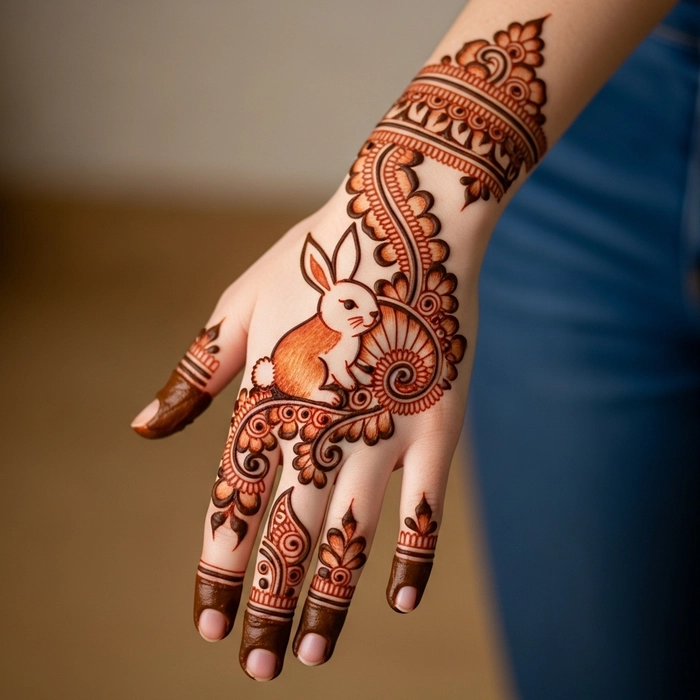 bunny mehndi designs