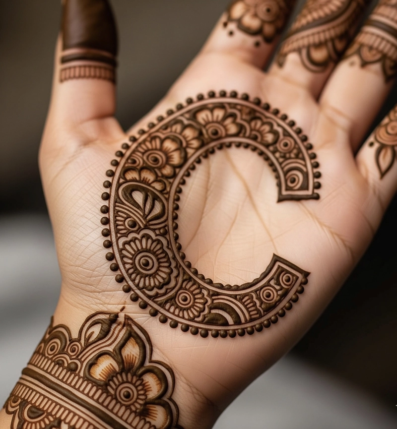 c letter mehndi design arabic