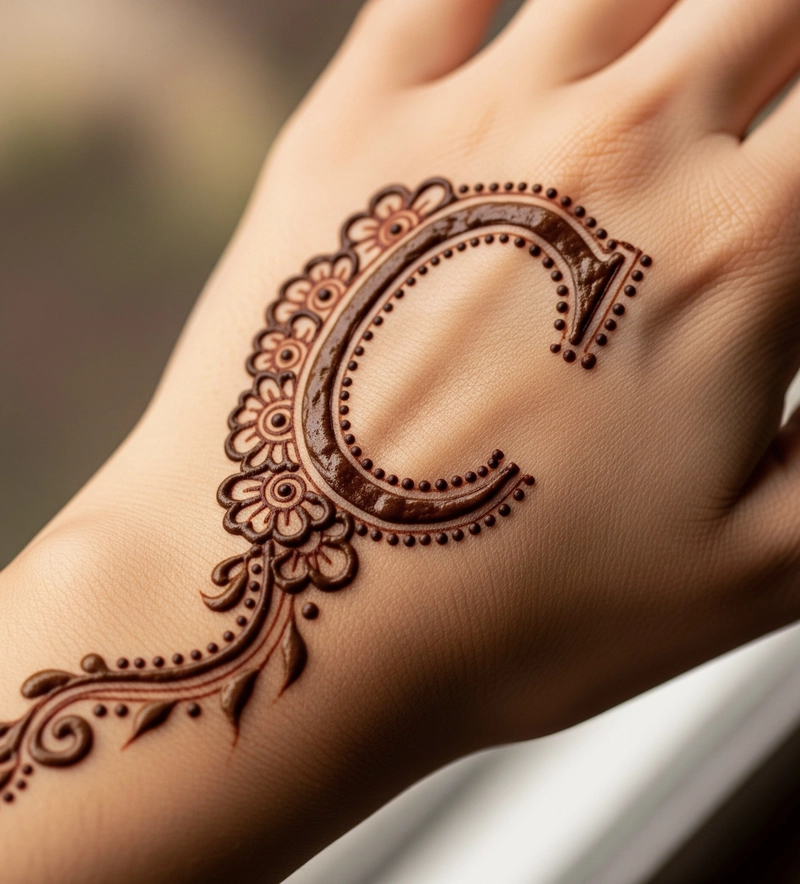 c mehndi design back hand pic