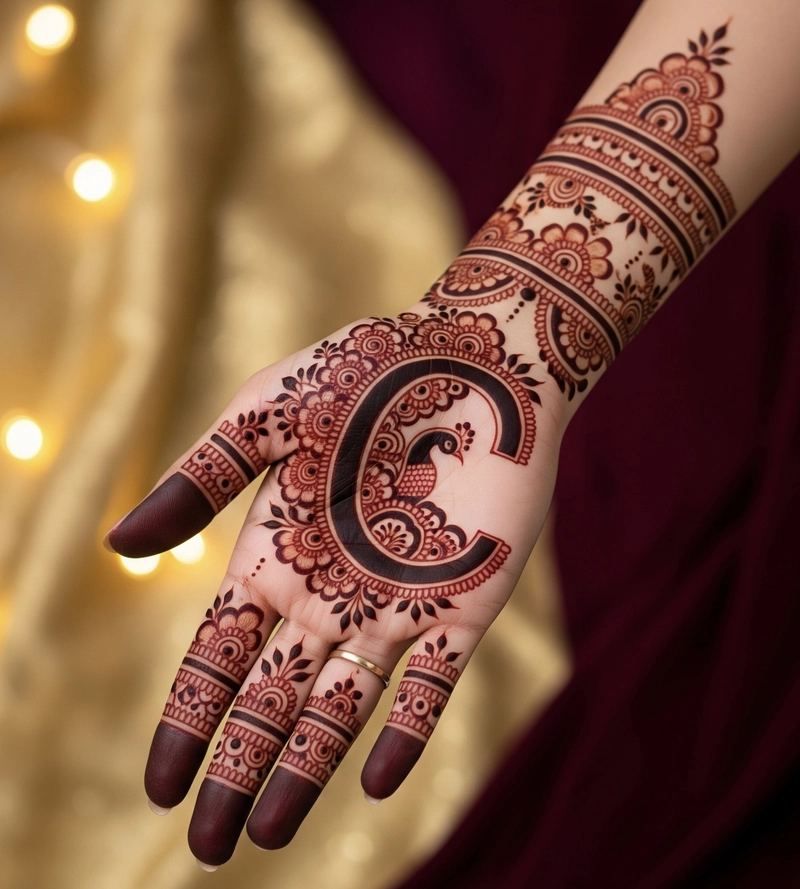 c mehndi design back hand