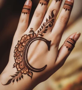 c name letter mehndi design