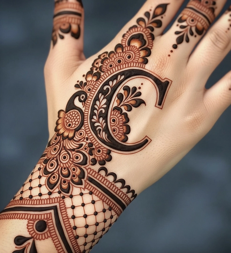 c name mehndi design back hand