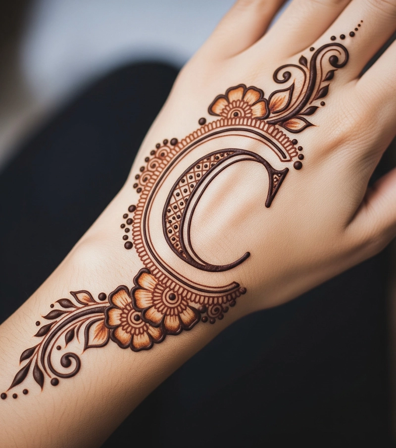 c name mehndi design photo simple