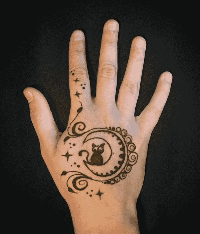 cat henna design
