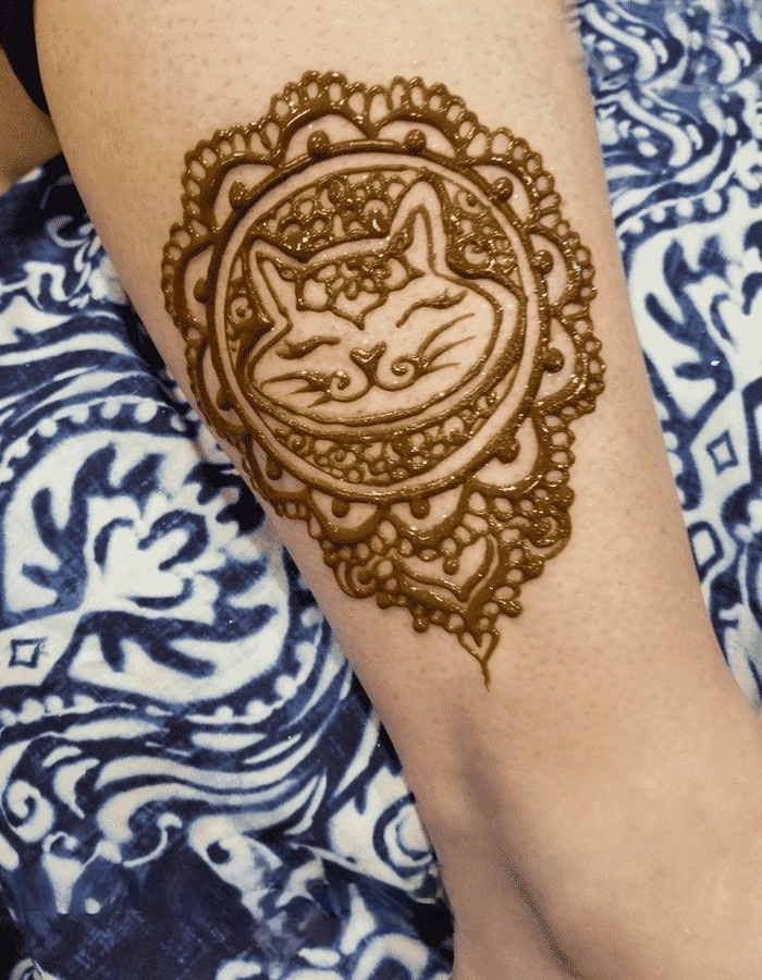 cat mehndi design simplemehndi cat design