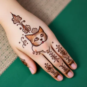 cat mehndi designs for kids