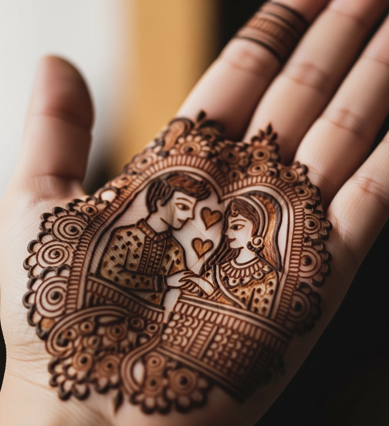 couple mehendi design