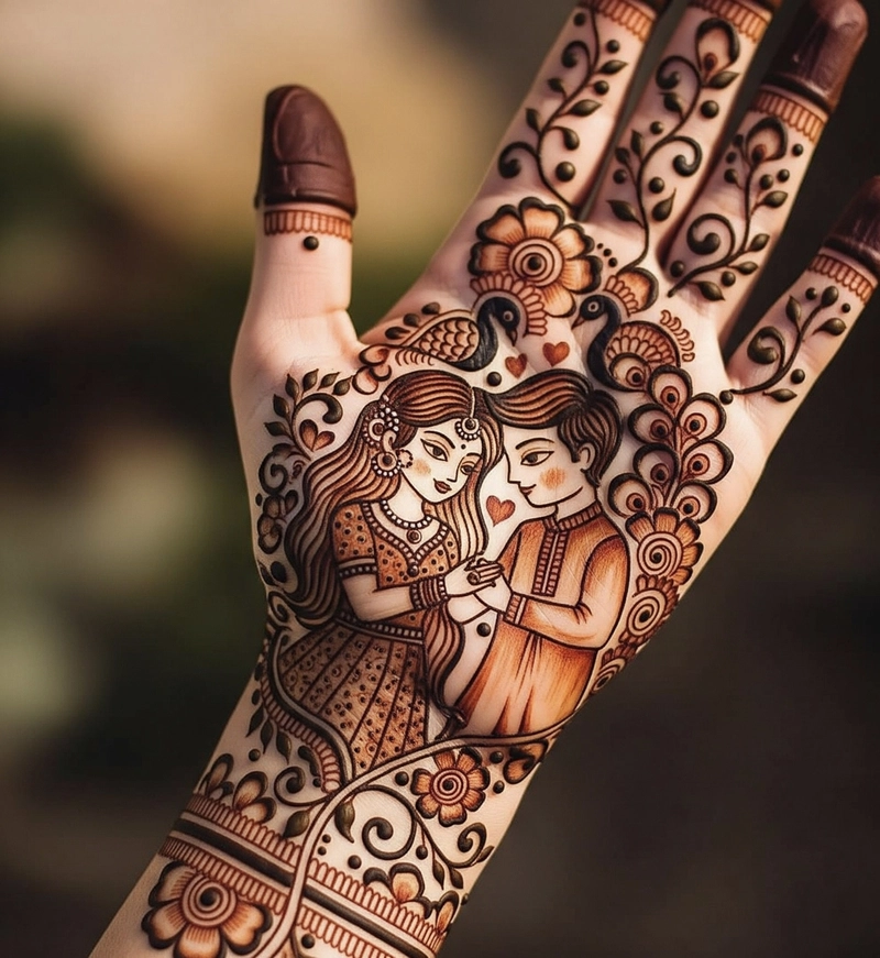 couple mehndi design easy