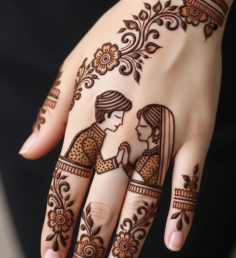 couple name mehndi design