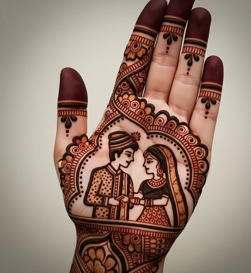 couple portrait mehendi