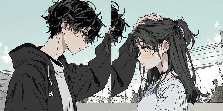 cute anime couple images portraying honest love and devotion