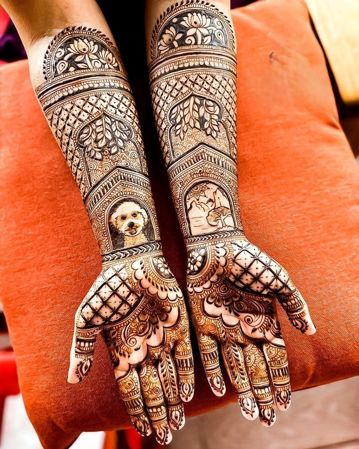 cute dog mehndi design