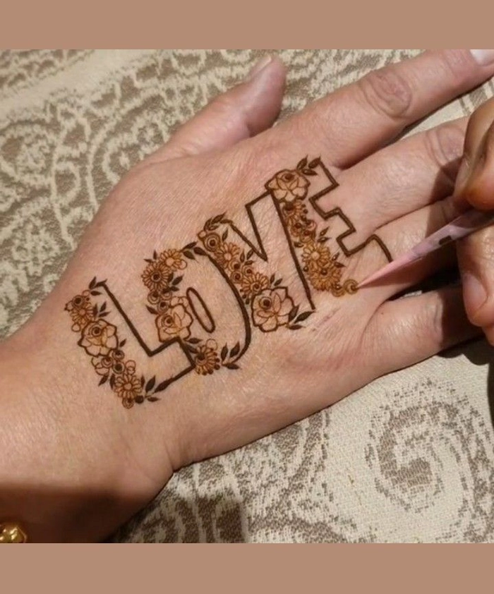 cute love mehndi design