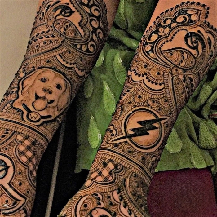 cute puppy mehndi design