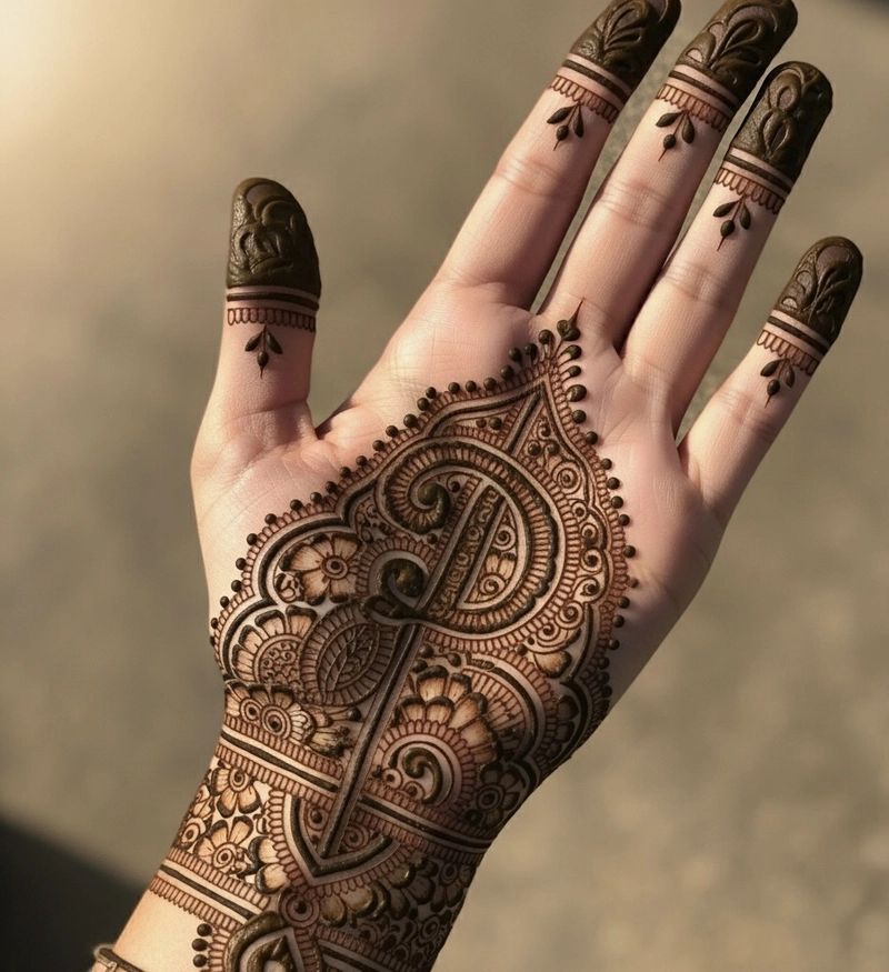 d naam ki mehndi design