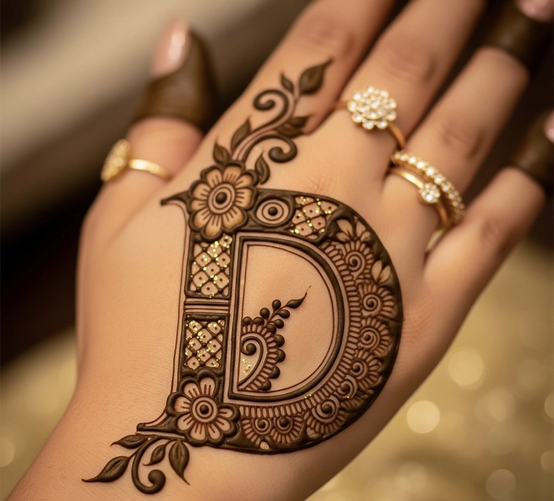 d name mehndi design photo