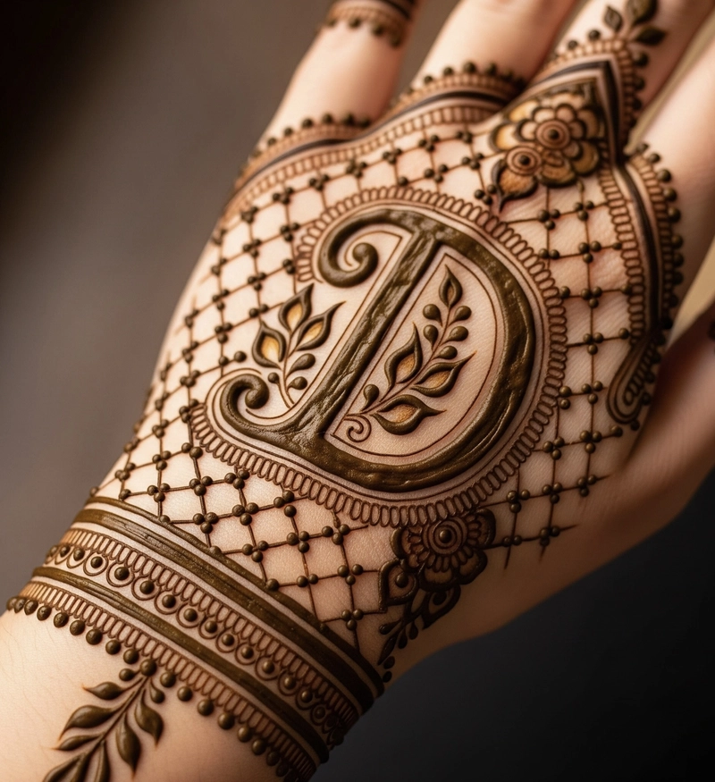 d name mehndi design simple