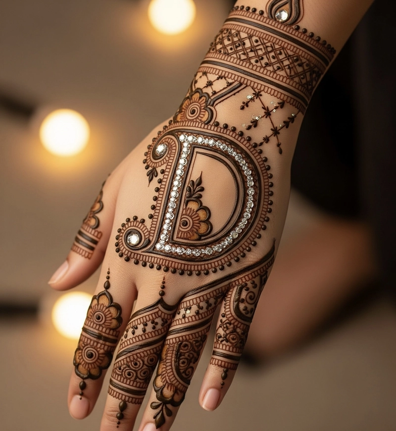 d name tattoo mehndi design