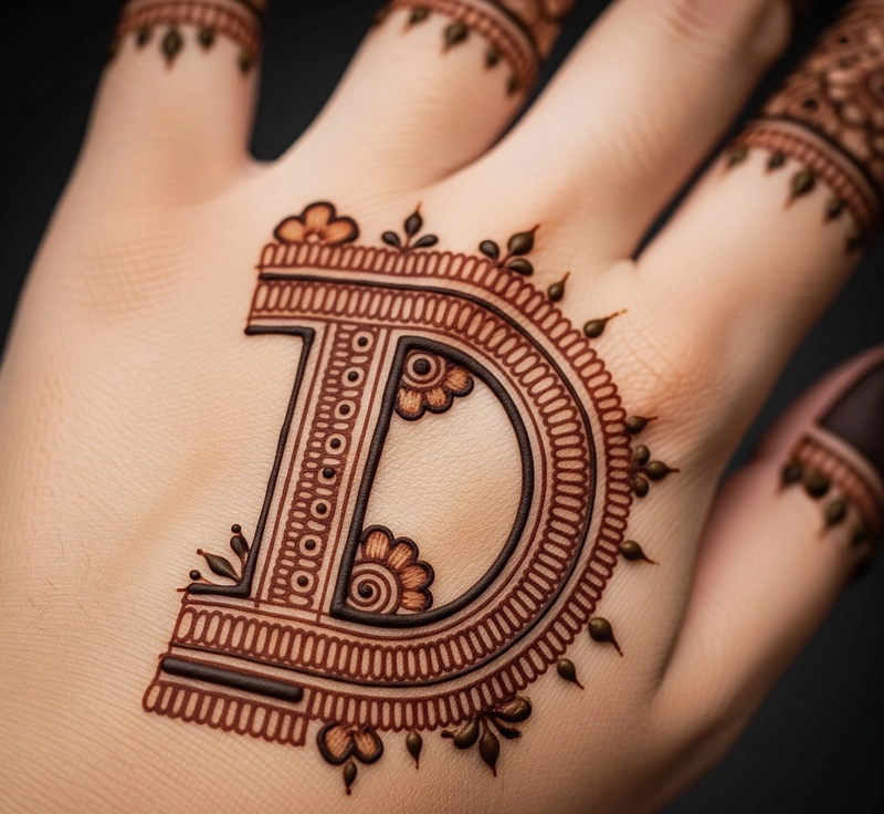 d name wali mehndi design