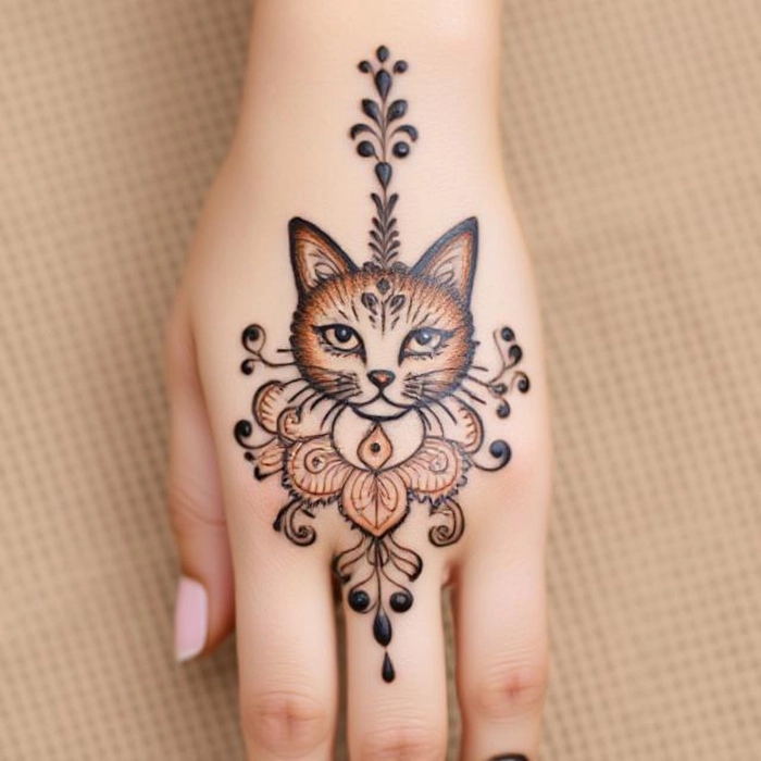 daily cat mehndi design