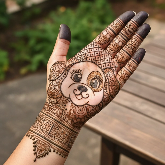 dog face mehndi design