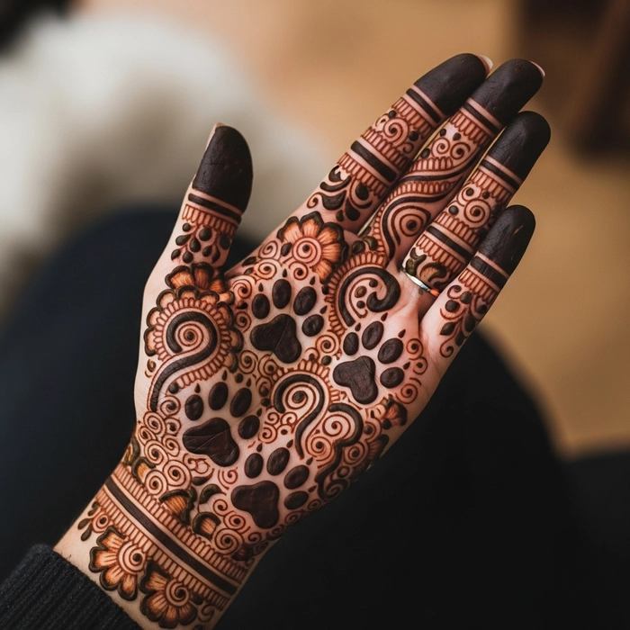 dog feet mehndi designs