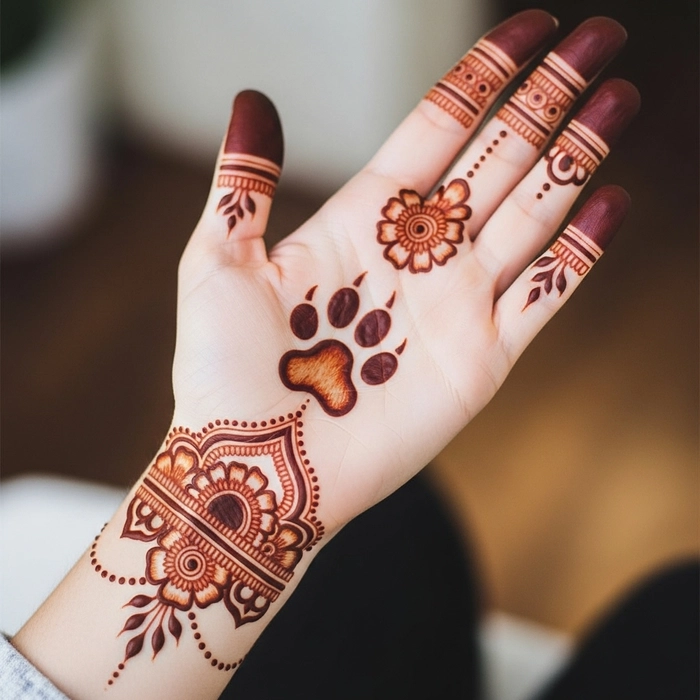 dog foot mehndi design