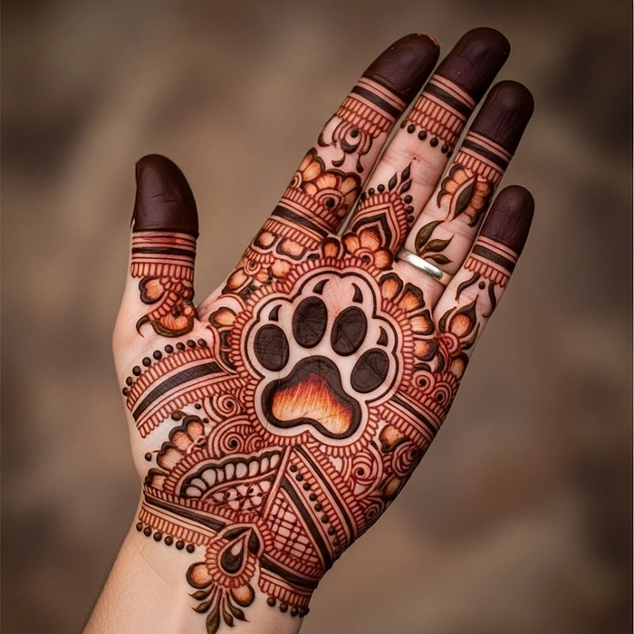 dog foot mehndi designs
