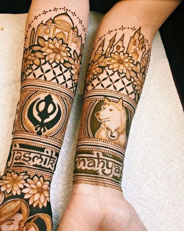 dog mehendidog paw mehndi design