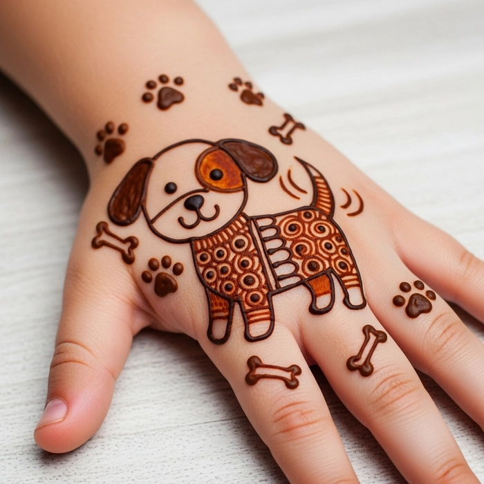 dog mehndi design for kid