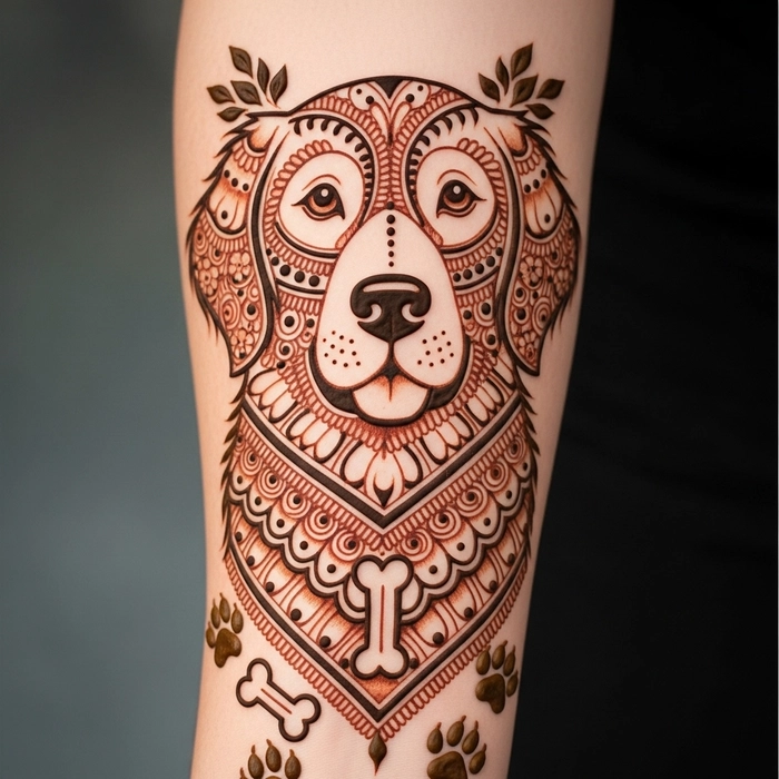 dog mehndi design simple arabic