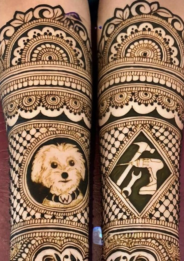 dog mehndi design simple