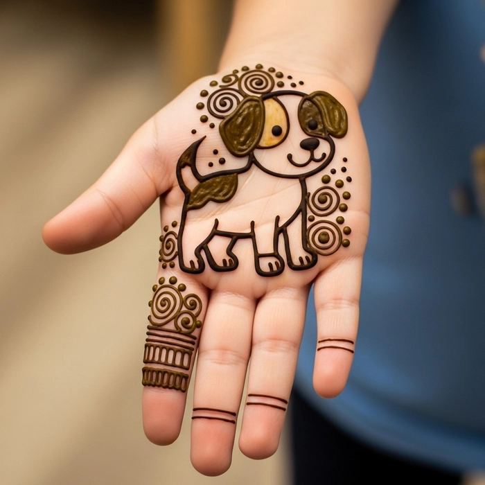 dog mehndi designs for kid