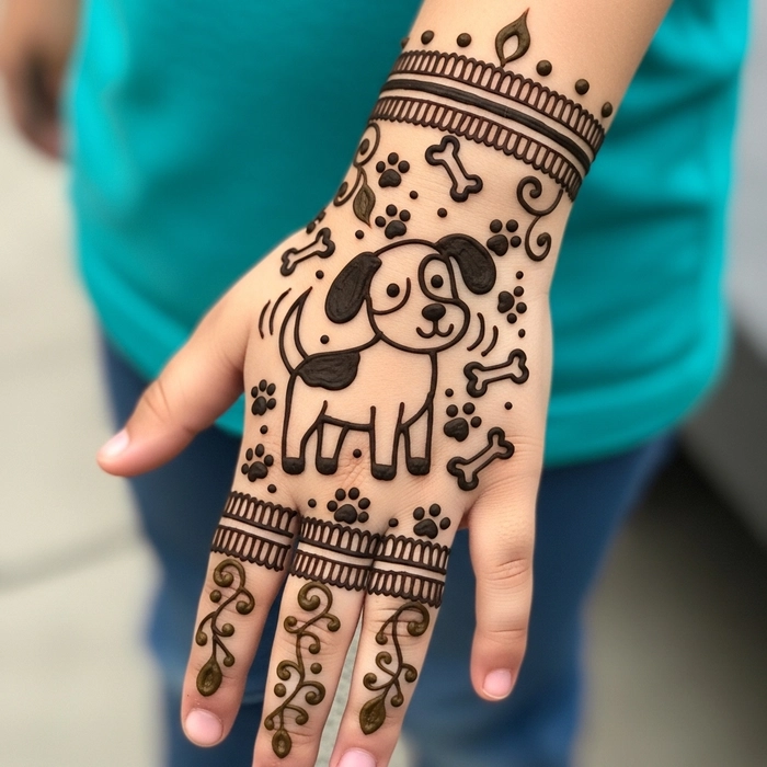 dog mehndi designs for kids