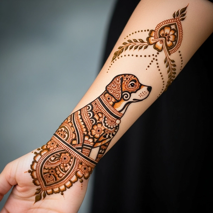 dog tattoo mehndi design