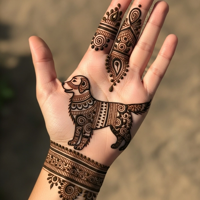 dog tattoo mehndi designs