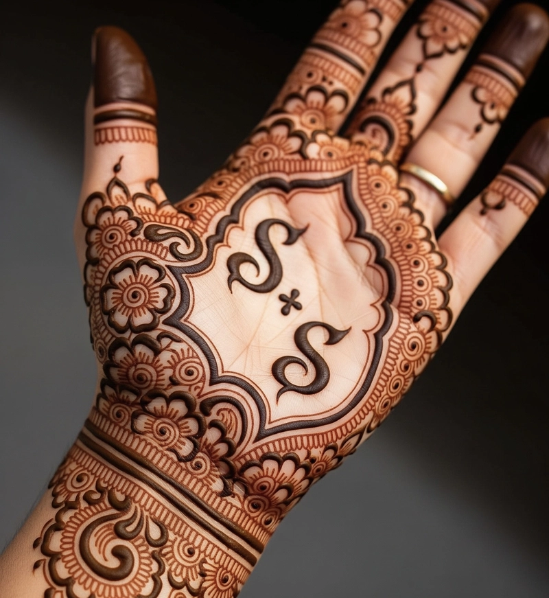 double s mehndi design