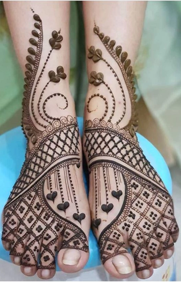 dulha mehndi design pair ka