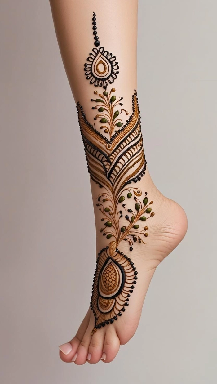 dulhan mehndi design pair ka simple and beautiful