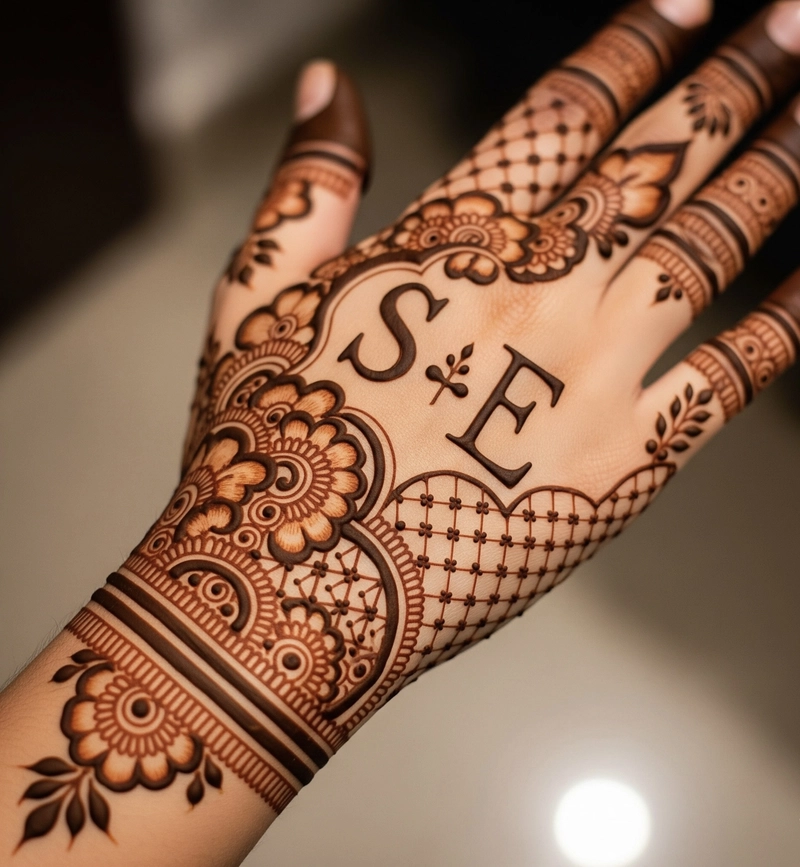 e and s mehndi design