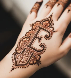 e name mehndi design simple