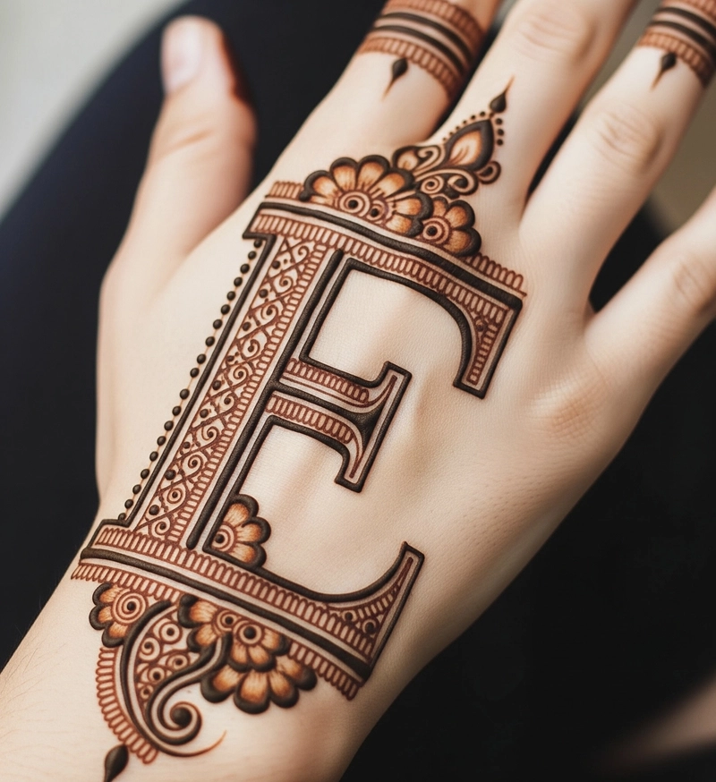 e name mehndi design