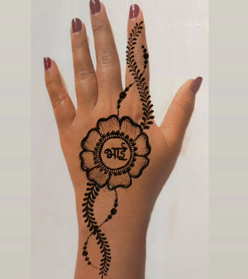 easy aesthetic back hand mehndi design