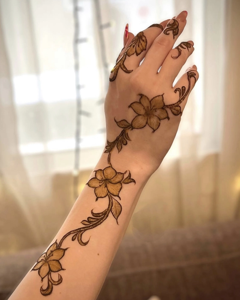 easy floral mehndi images