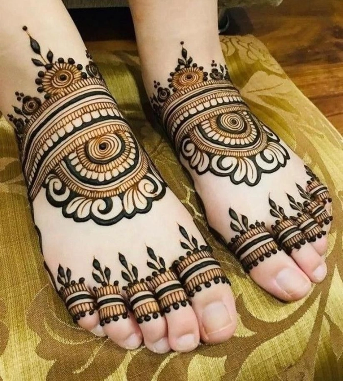 easy mehndi design pair ka