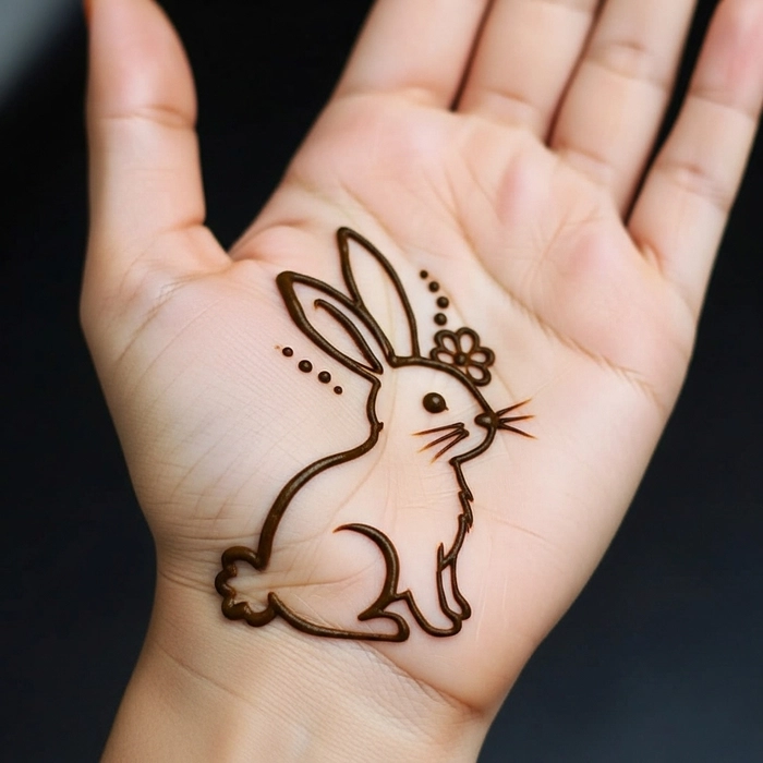 easy rabbit mehndi designs